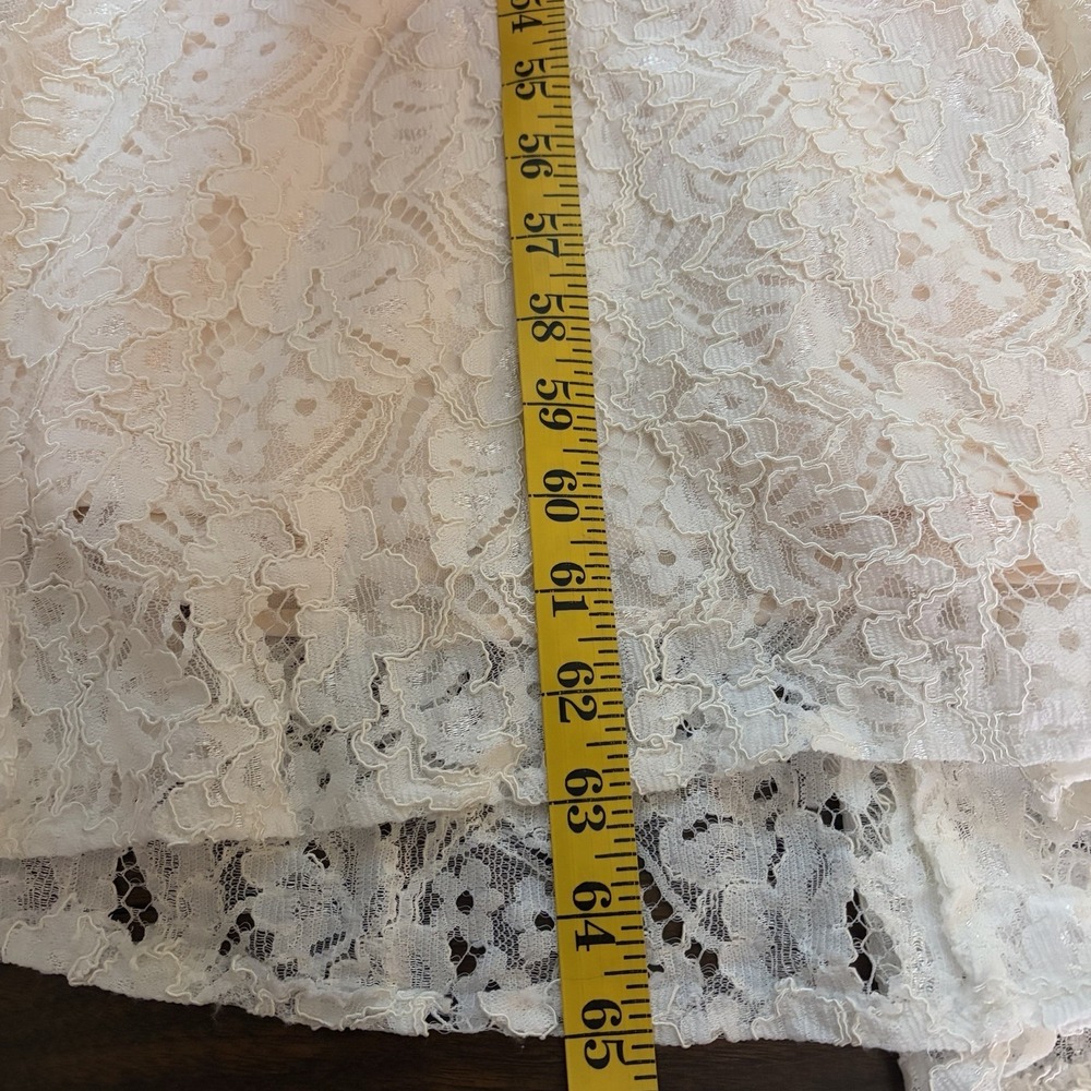 Wedding Gown Size S White Mermaid Diamonds Sequins Lace Bridal Dress Bride Chic - Picture 14 of 16
